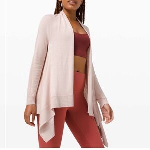 Lululemon Cashlu Knit Wrap cardigan Sweater cashmere blend Pink Bliss  S/XS